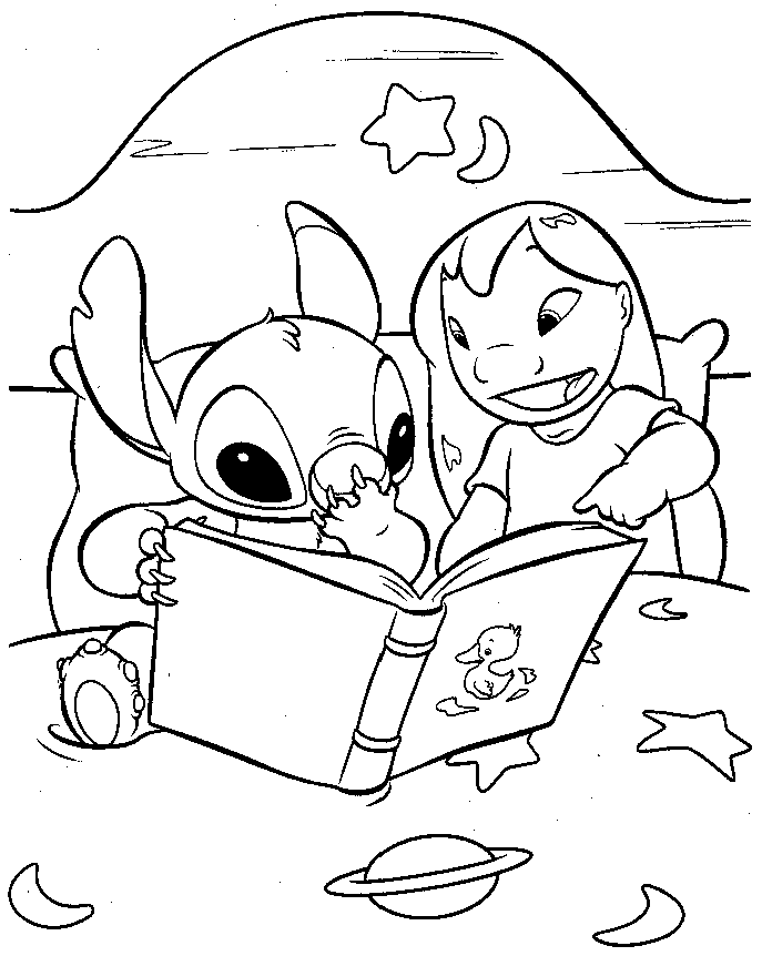 Lilo e Stitch - páginas para colorir para crianças - Lilo e Stitch