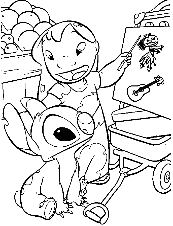 Lilo e Stitch desenho para colorir