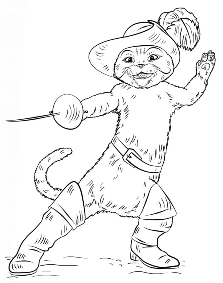 Página para colorir: O Gato de Botas (Filmes animados) #170666 - Páginas para Colorir Imprimíveis Gratuitamente