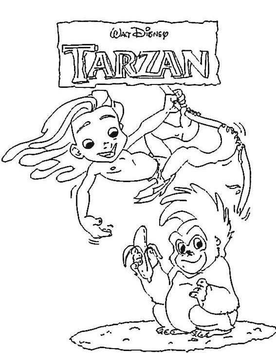 Página para colorir: Tarzan (Filmes animados) #131159 - Páginas para Colorir Imprimíveis Gratuitamente