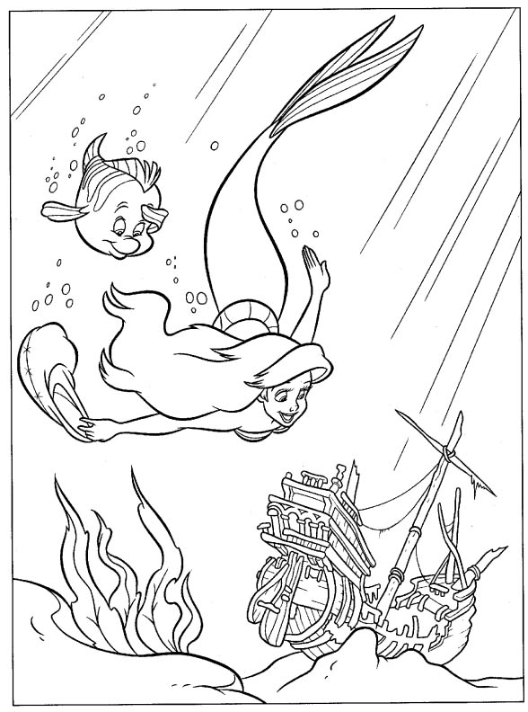 Desenho gratuito A Pequena Sereia #127352 da colecao Filmes de Animação para imprimir