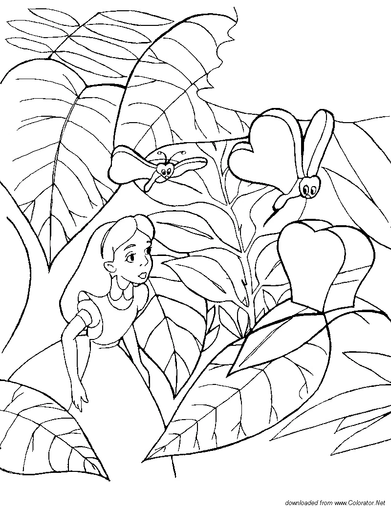 Imagem para colorir de Alice no País das Maravilhas #127984 da nossa coleção Filmes de Animação, fácil de imprimir