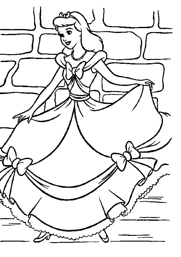 Imagem para colorir de Cinderela #129484 da nossa coleção Filmes de Animação, fácil de imprimir
