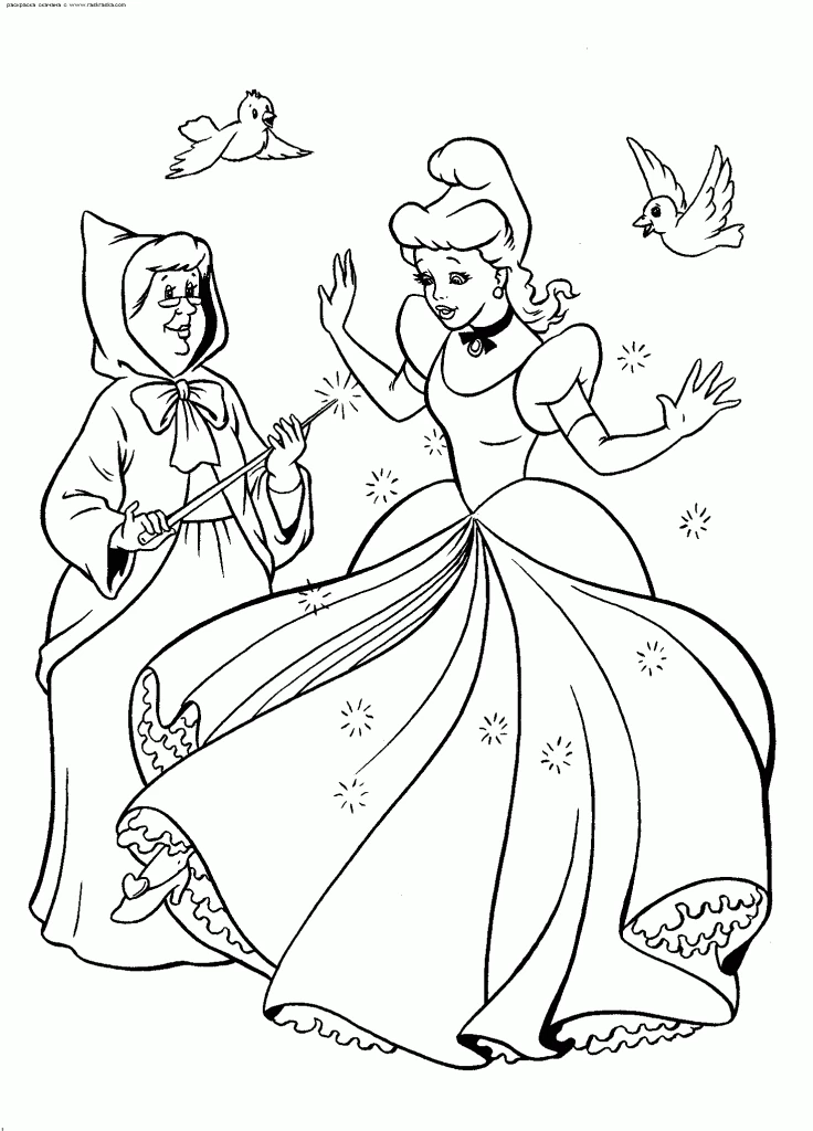 Desenho gratuito Cinderela #129536 da colecao Filmes de Animação para imprimir