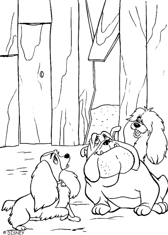 Desenho para colorir Lady e the Tramp #133326 da coleção Filmes de Animação, pronto para imprimir Desenho para colorir Lady e the Tramp #133326 da coleção Filmes de Animação, pronto para imprimir