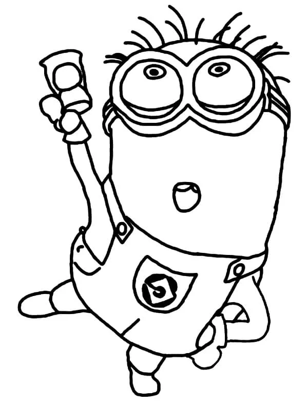 Desenho de Minion Jerry com o braço levantado para colorir Desenho de Minion Jerry com o braço levantado para colorir
