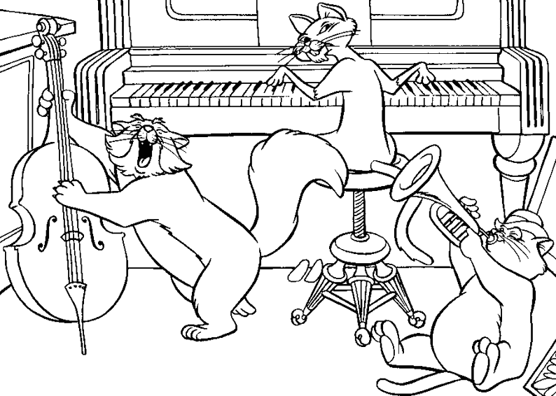 Página para colorir: Os Aristogatos (Filmes de Animação) #26957 - Páginas para Colorir Imprimíveis Gratuitamente