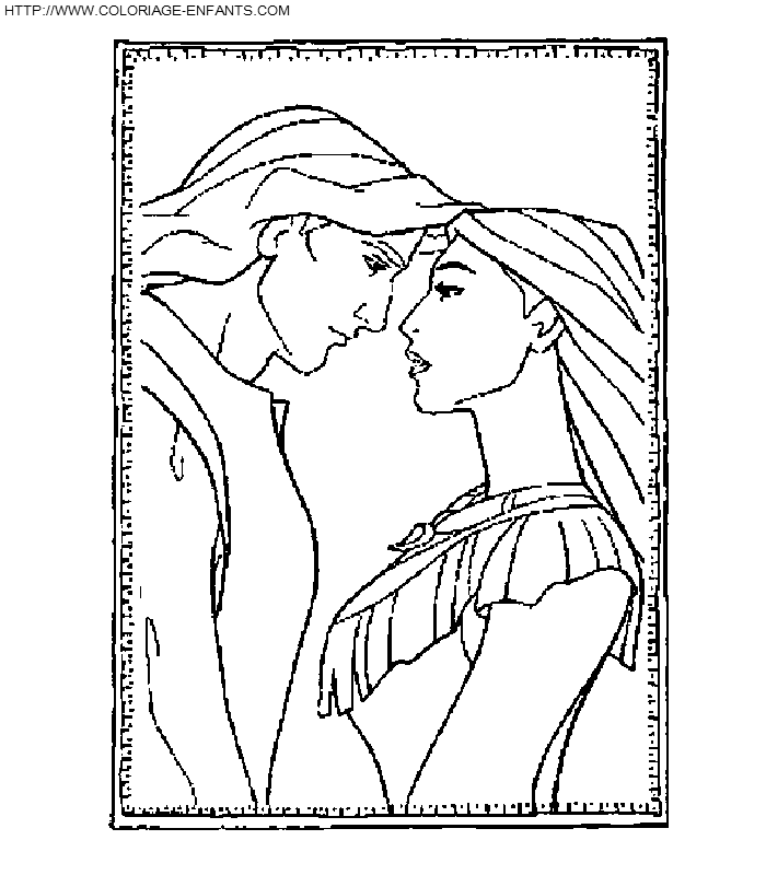 Linda página de Pocahontas #131363 para colorir, da coleção Filmes de Animação, baixe grátis