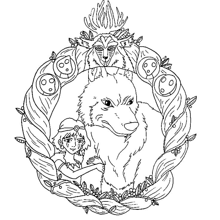 Desenho gratuito Princess Mononoke #182062 da colecao Filmes de Animação para imprimir
