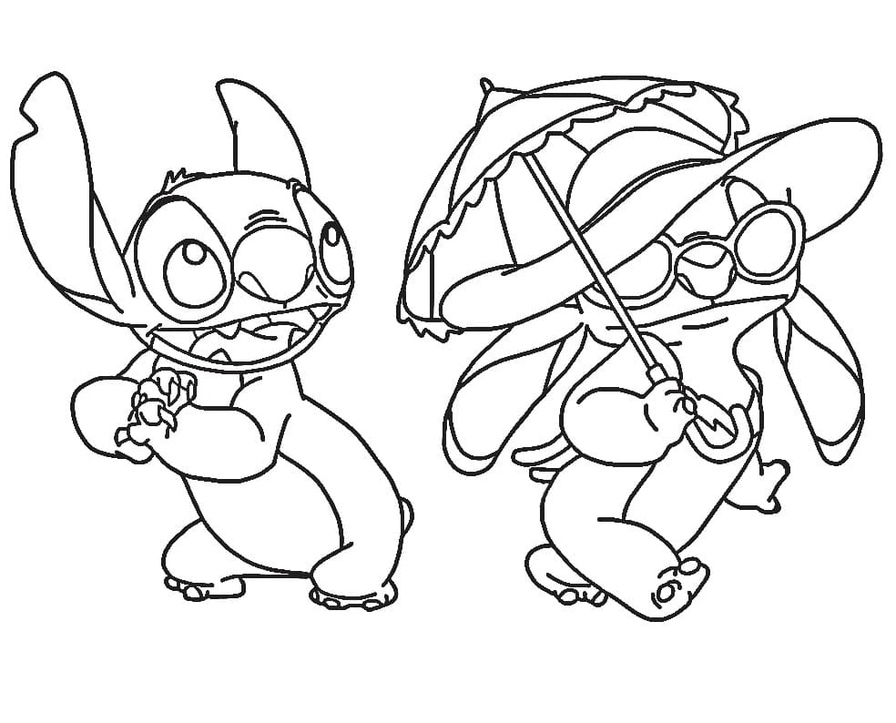 Desenho gratuito Stitch e Angel #216190 da colecao Filmes de Animação para imprimir
