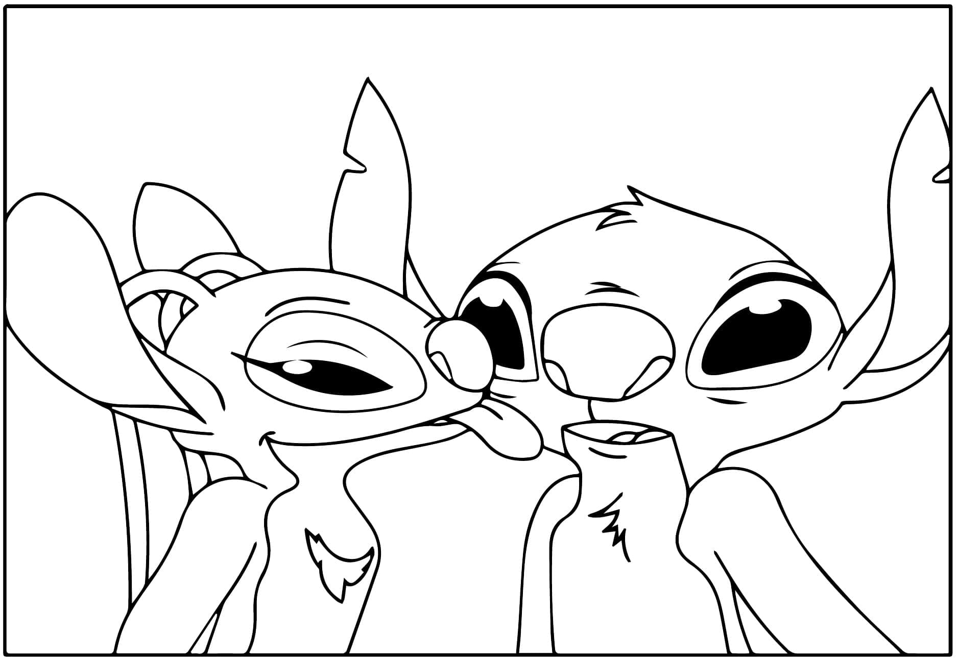 Desenho gratuito Stitch e Angel #216200 da colecao Filmes de Animação para imprimir