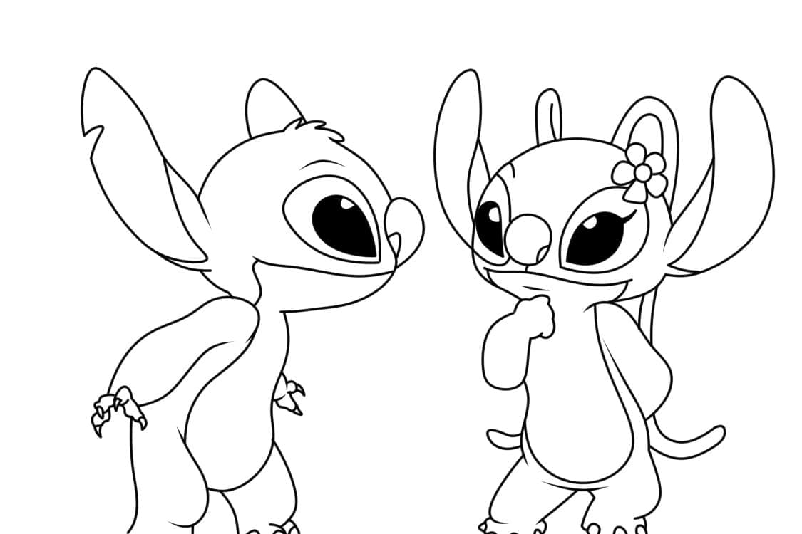 Página para colorir: Stitch e Angel (Filmes de Animação) #216203 - Páginas para Colorir Imprimíveis Gratuitamente