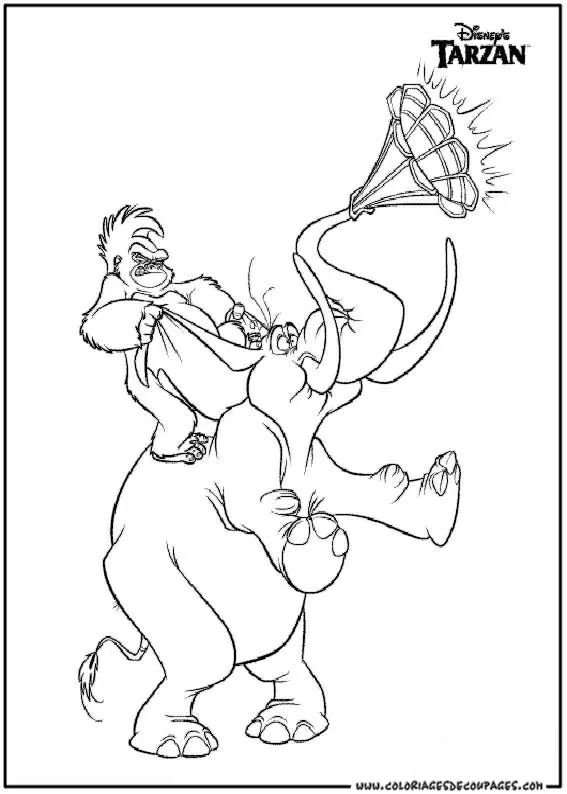 Desenho imprimível de Tarzan #131260 para colorir, pertence à coleção Filmes de Animação