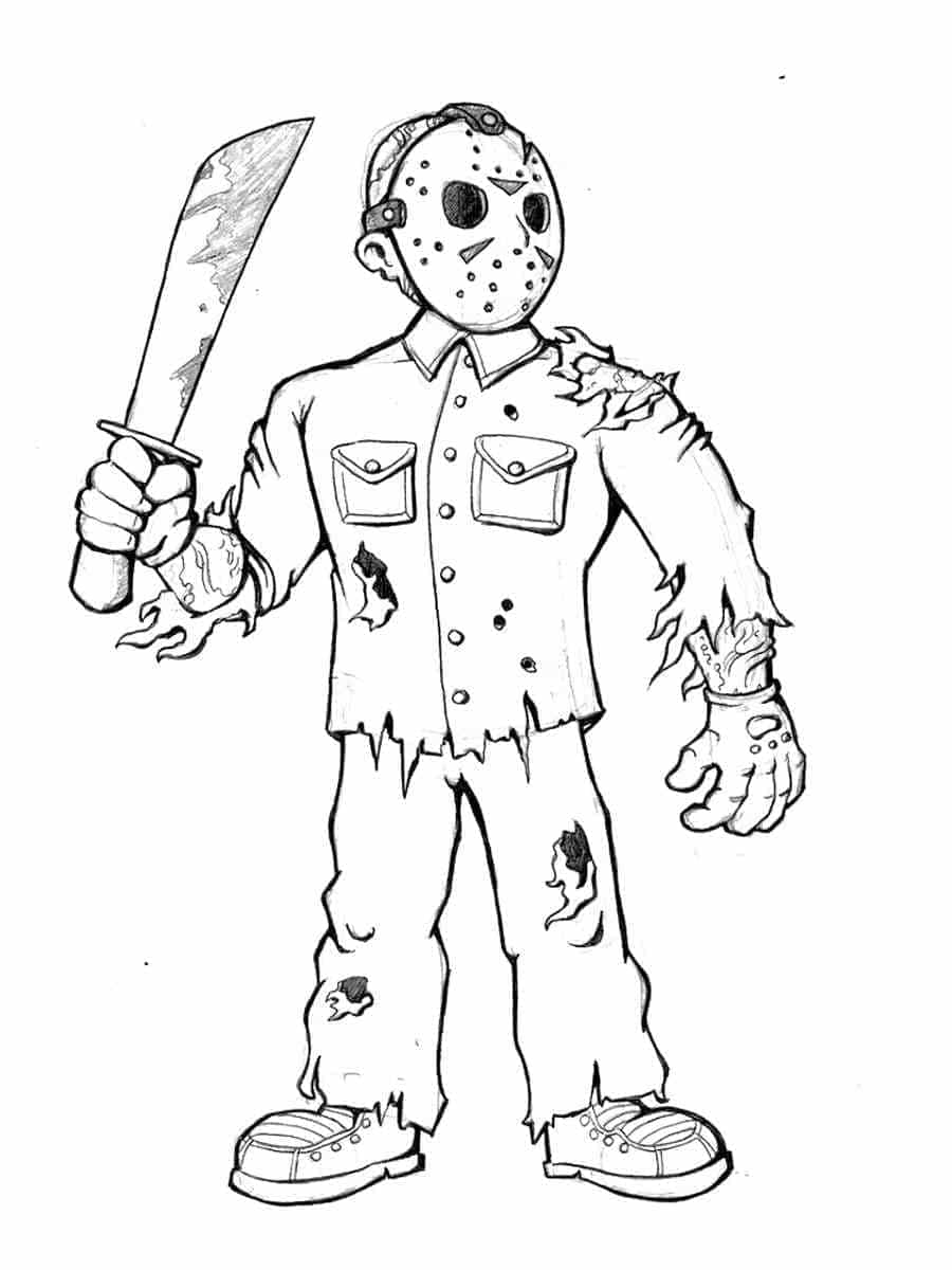Desenho gratuito Jason Voorhees #222105 da colecao Filmes e Séries de TV para imprimir