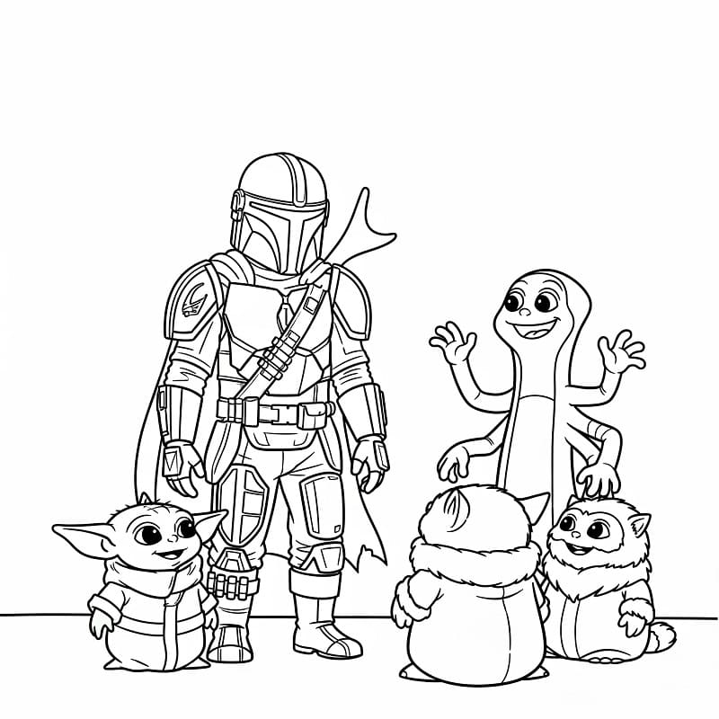 Ilustração de Mandaloriano #222068 para colorir, parte da coleção Filmes e Séries de TV Ilustração de Mandaloriano #222068 para colorir, parte da coleção Filmes e Séries de TV