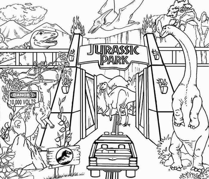 Atividade criativa: desenho de Parque Jurássico #176179 para colorir da coleção Filmes e Séries de TV