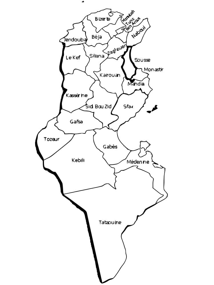 Desenho gratuito Tunísia #193963 da colecao Geografia e Lugares para imprimir