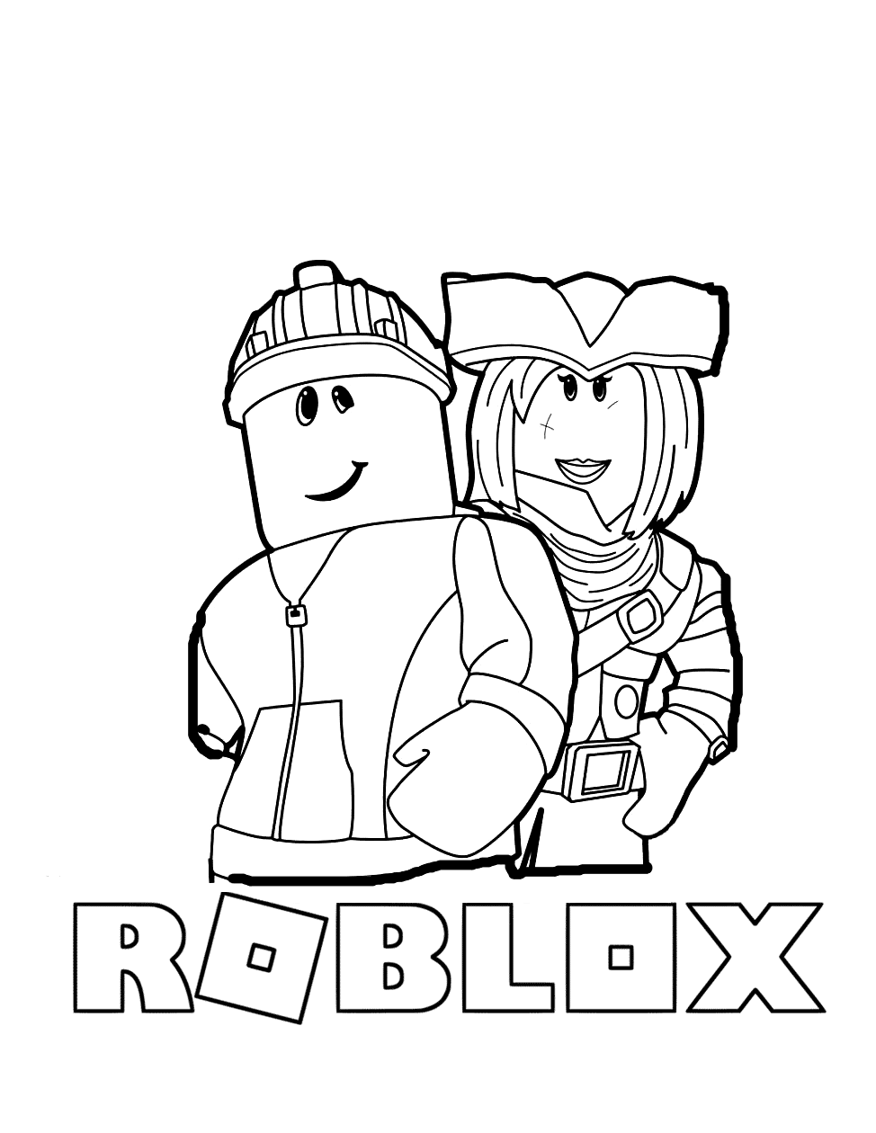 Página para colorir de personagens de videogame Roblox · Creative