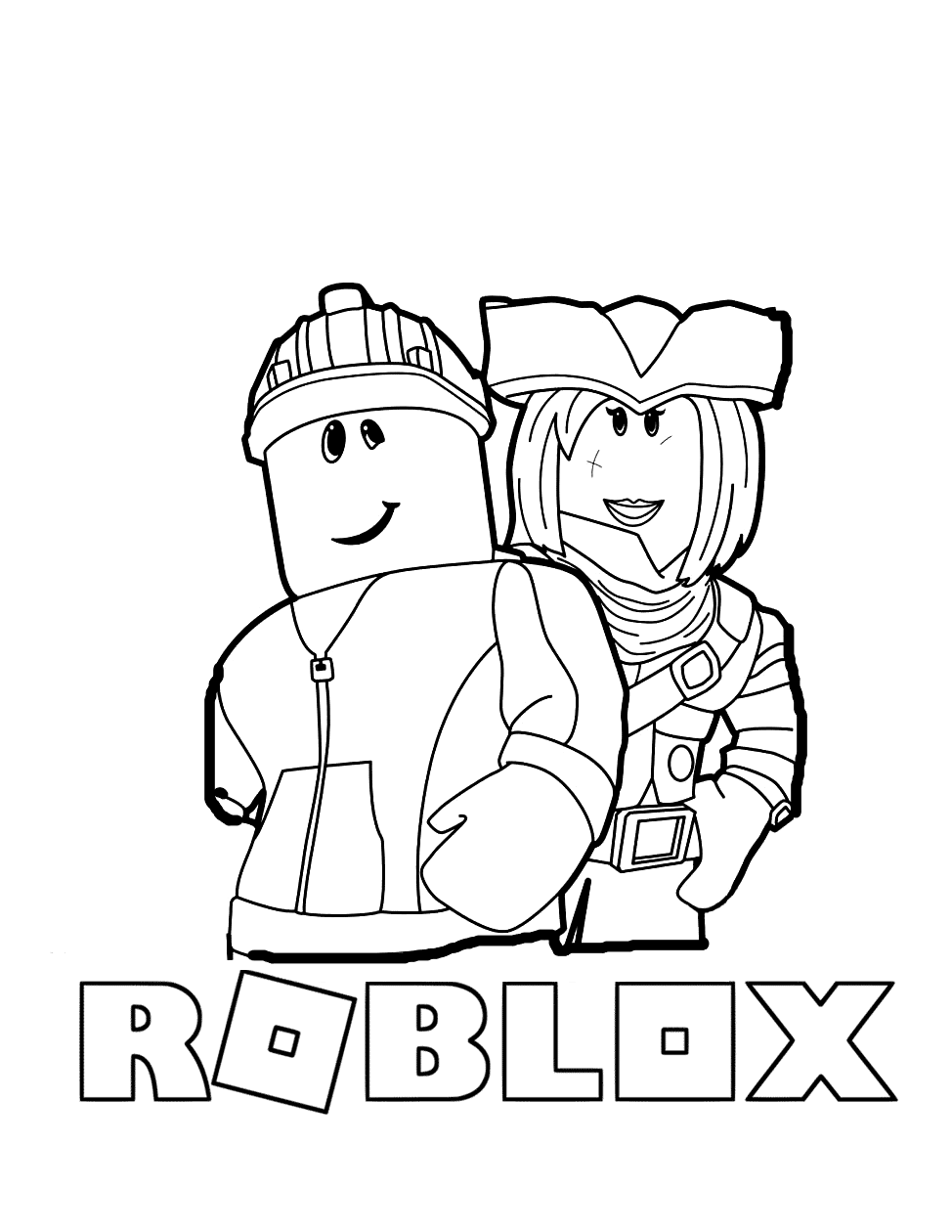 Desenho colorir roblox girl