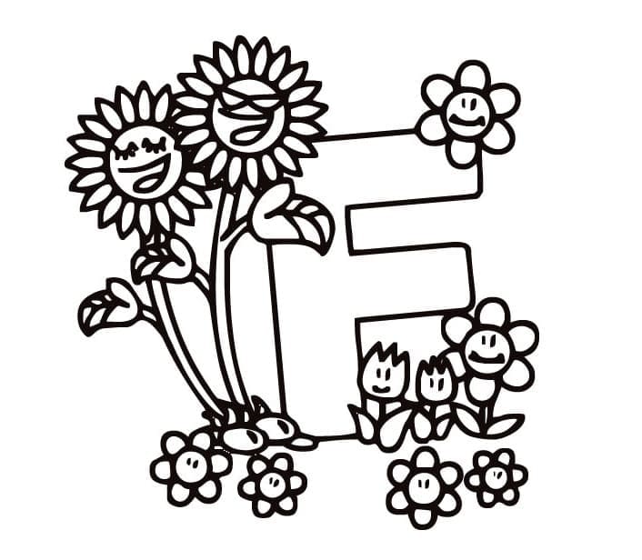 Página para colorir de Letra F #194612 pertencente à coleção Letras e Alfabeto