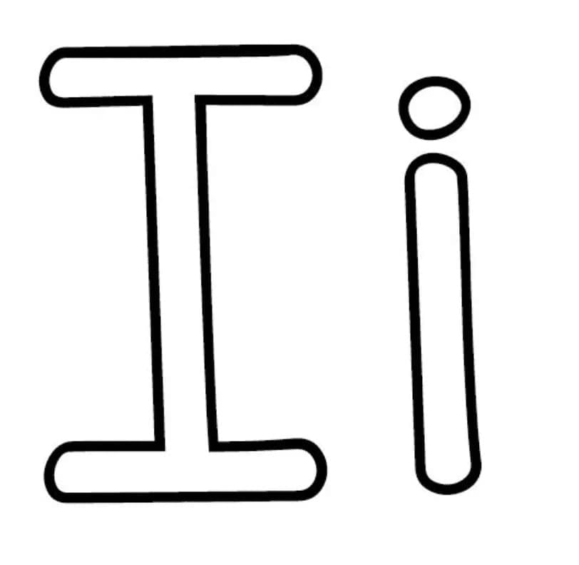 Imagem para colorir de Letra I #194647 da nossa coleção Letras e Alfabeto, fácil de imprimir