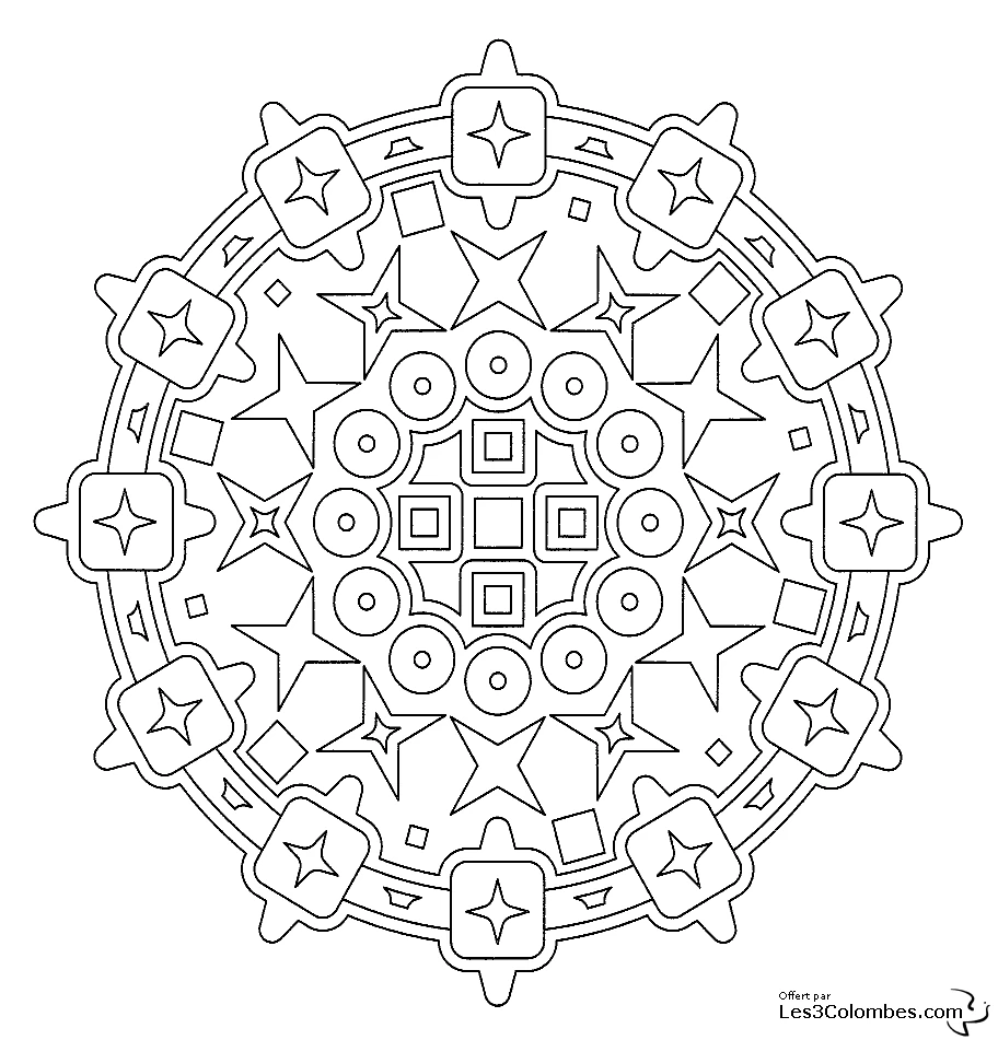 Desenho gratuito Anti-Stress #23023 da colecao Mandalas para imprimir