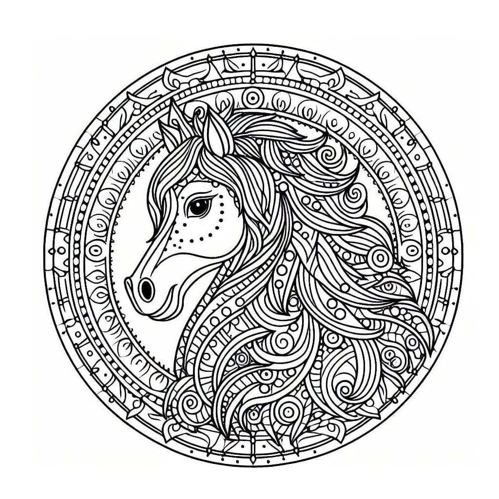 Desenho gratuito Mandalas de Cavalos #213432 da colecao Mandalas para imprimir
