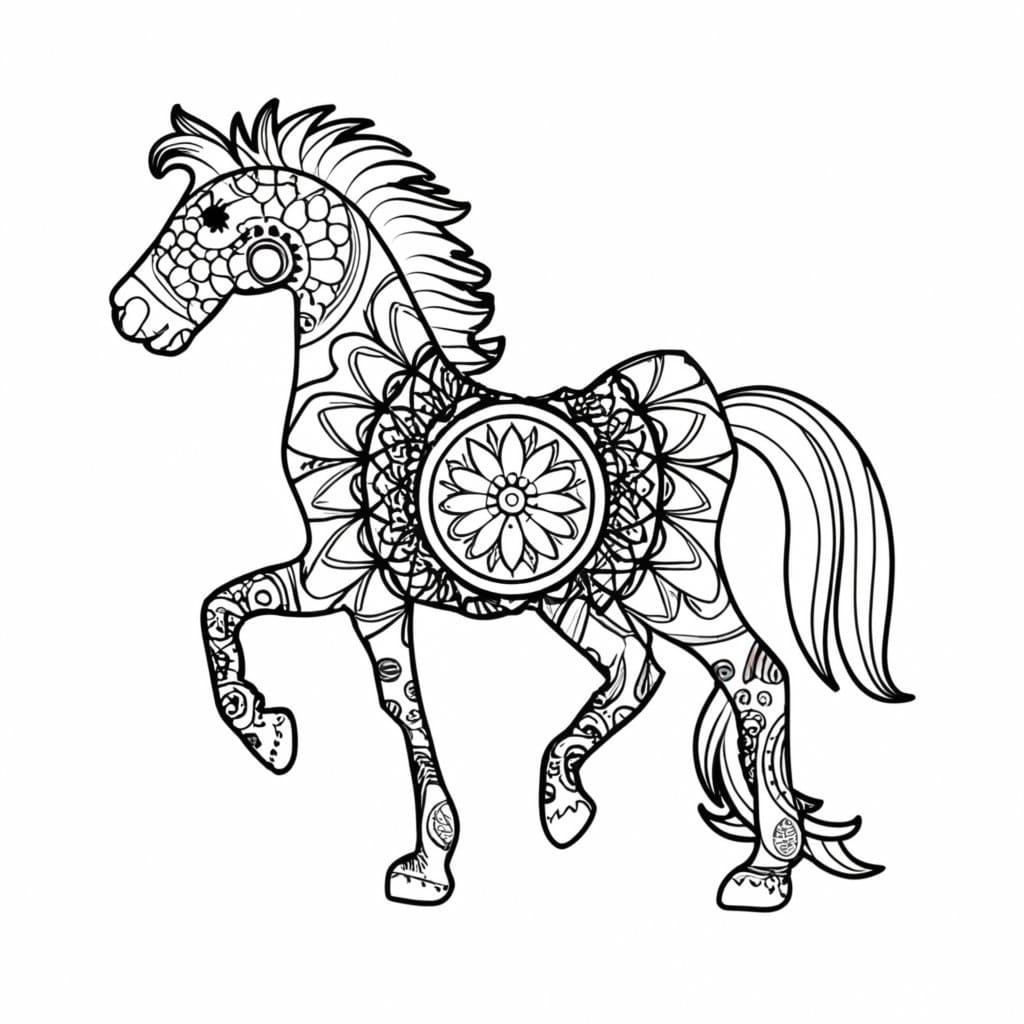 Desenho gratuito Mandalas de Cavalos #213438 da colecao Mandalas para imprimir