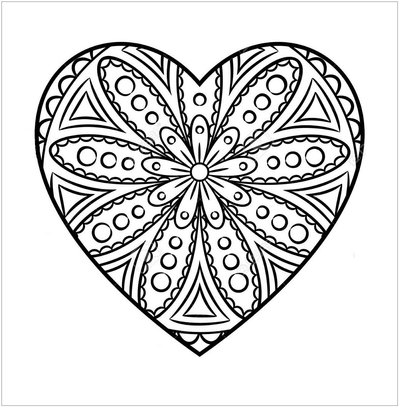 Desenho gratuito Mandalas de Coração #171008 da colecao Mandalas para imprimir