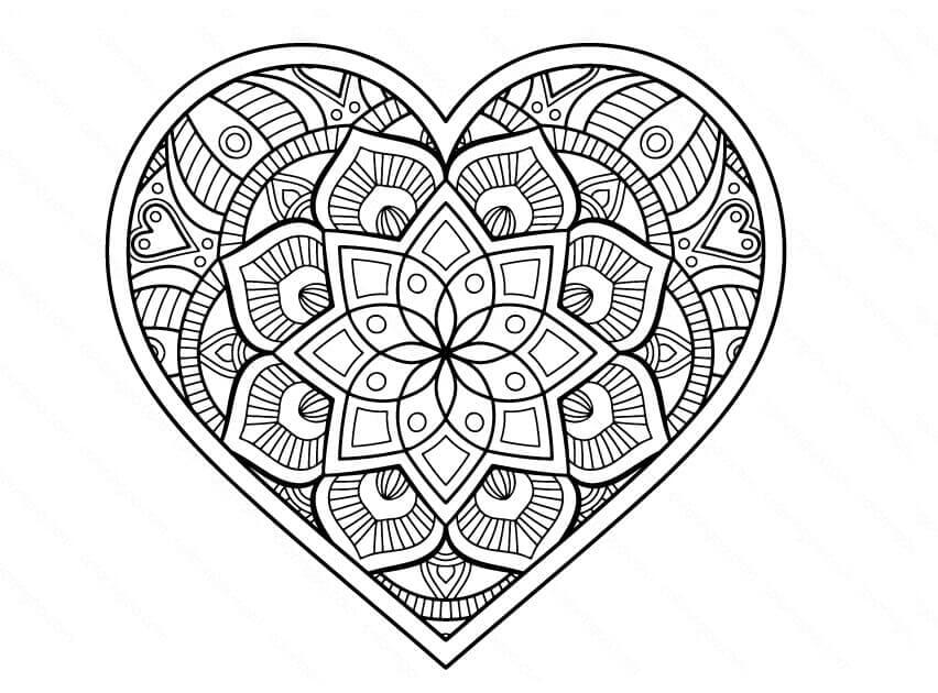 Desenho gratuito Mandalas de Coração #171018 da colecao Mandalas para imprimir
