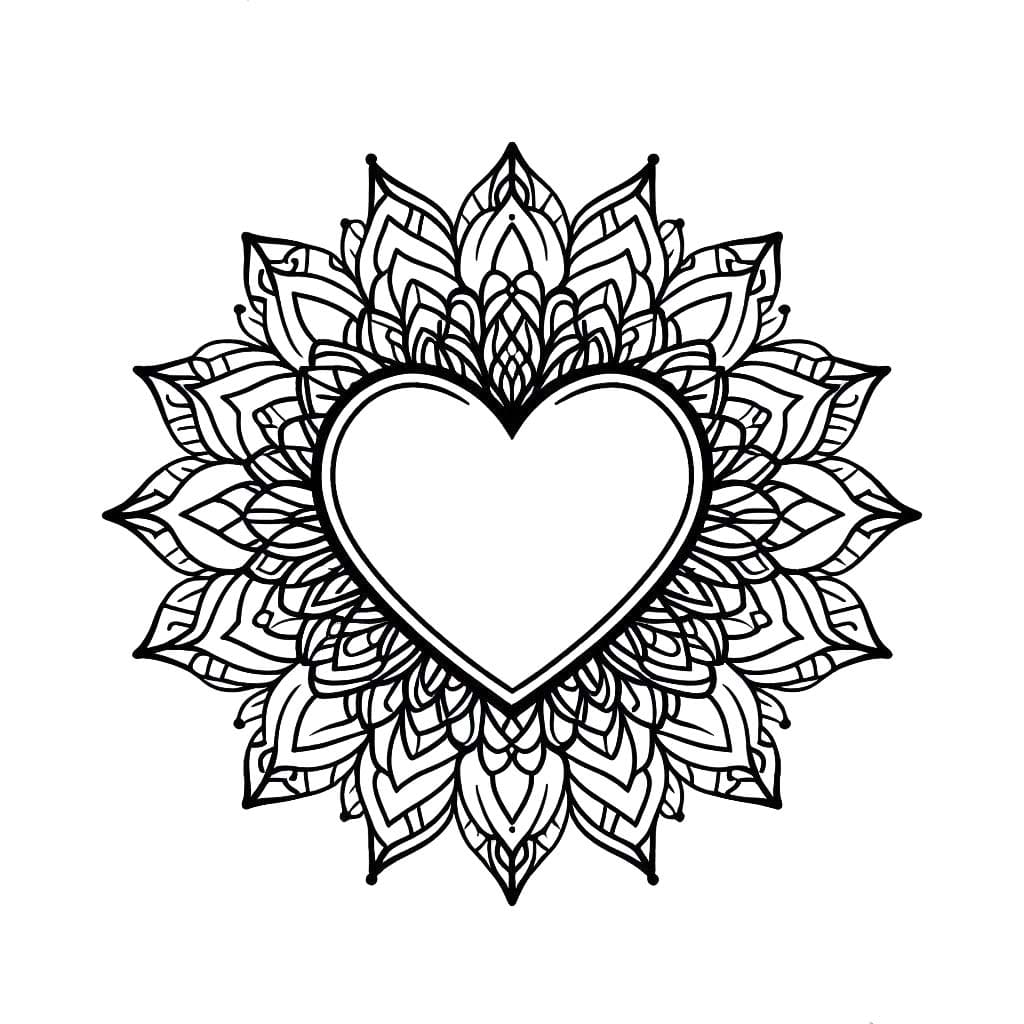 Desenho gratuito Mandalas de Coração #218153 da colecao Mandalas para imprimir
