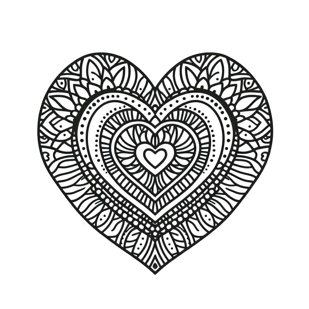 Desenho gratuito Mandalas de Coração #218155 da colecao Mandalas para imprimir