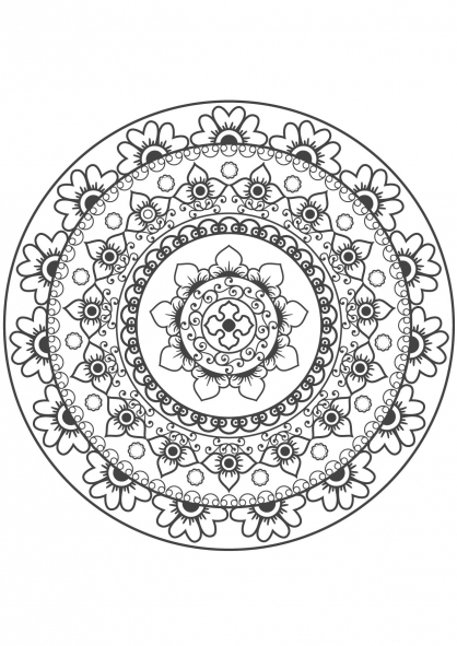 Página para colorir: Mandalas de flores (mandalas) #117074 - Páginas para Colorir Imprimíveis Gratuitamente