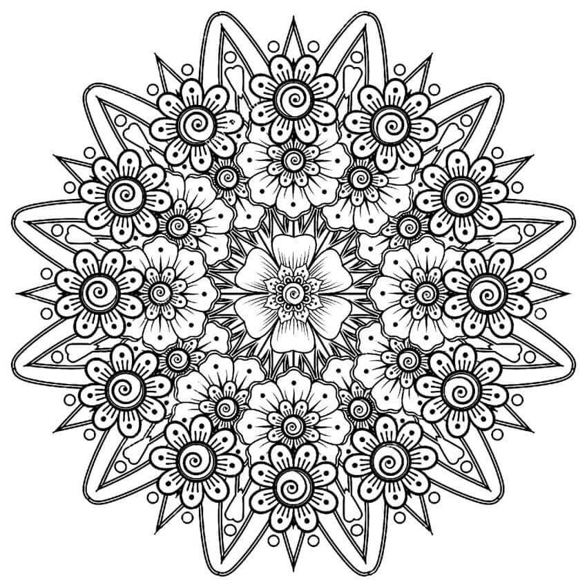 Desenho gratuito Mandalas de Flores #172773 da colecao Mandalas para imprimir