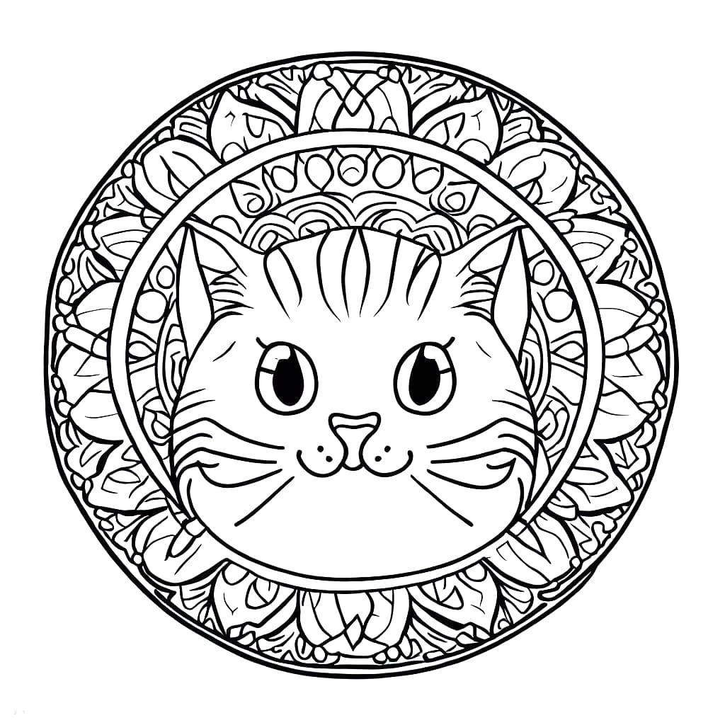Desenho gratuito Mandalas de Gatos #199972 da colecao Mandalas para imprimir