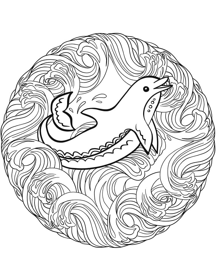 Desenho gratuito Mandalas de Golfinhos #219078 da colecao Mandalas para imprimir