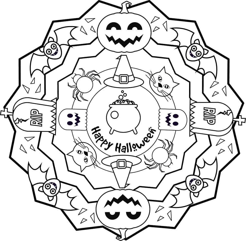 Desenho gratuito Mandalas de Halloween #202539 da colecao Mandalas para imprimir