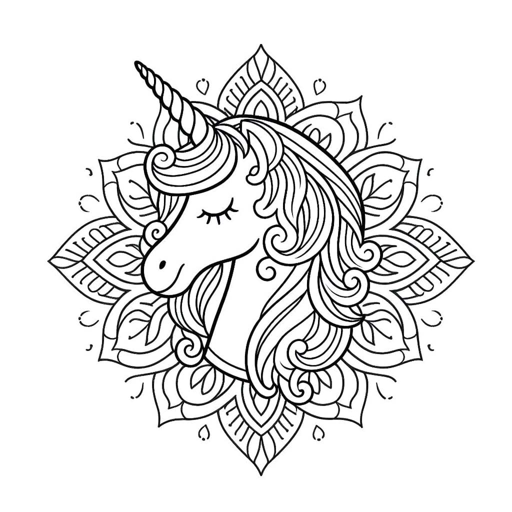 Desenho gratuito Mandalas de Unicórnio #218297 da colecao Mandalas para imprimir