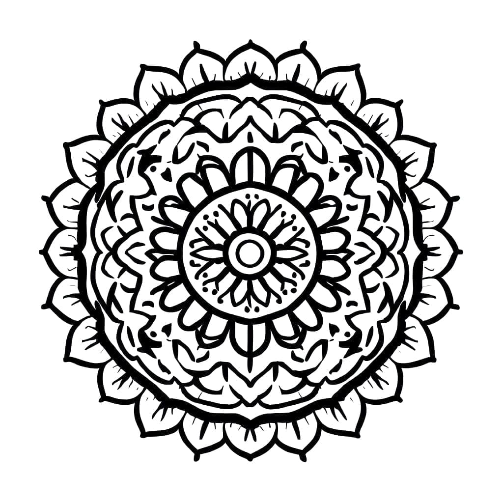 Desenho de Mandalas Fáceis #209876 para colorir, da coleção Mandalas, imprimível grátis