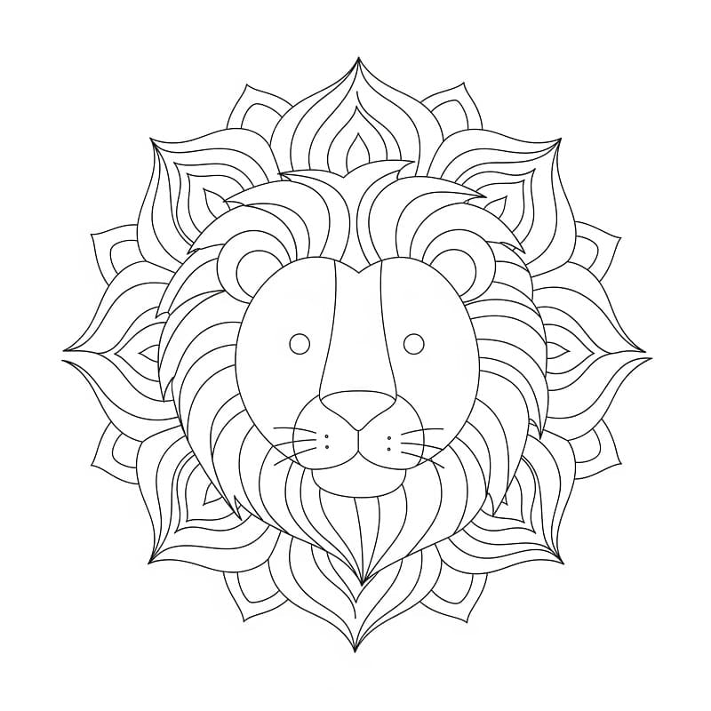 Desenho gratuito Mandalas Leão #220803 da colecao Mandalas para imprimir