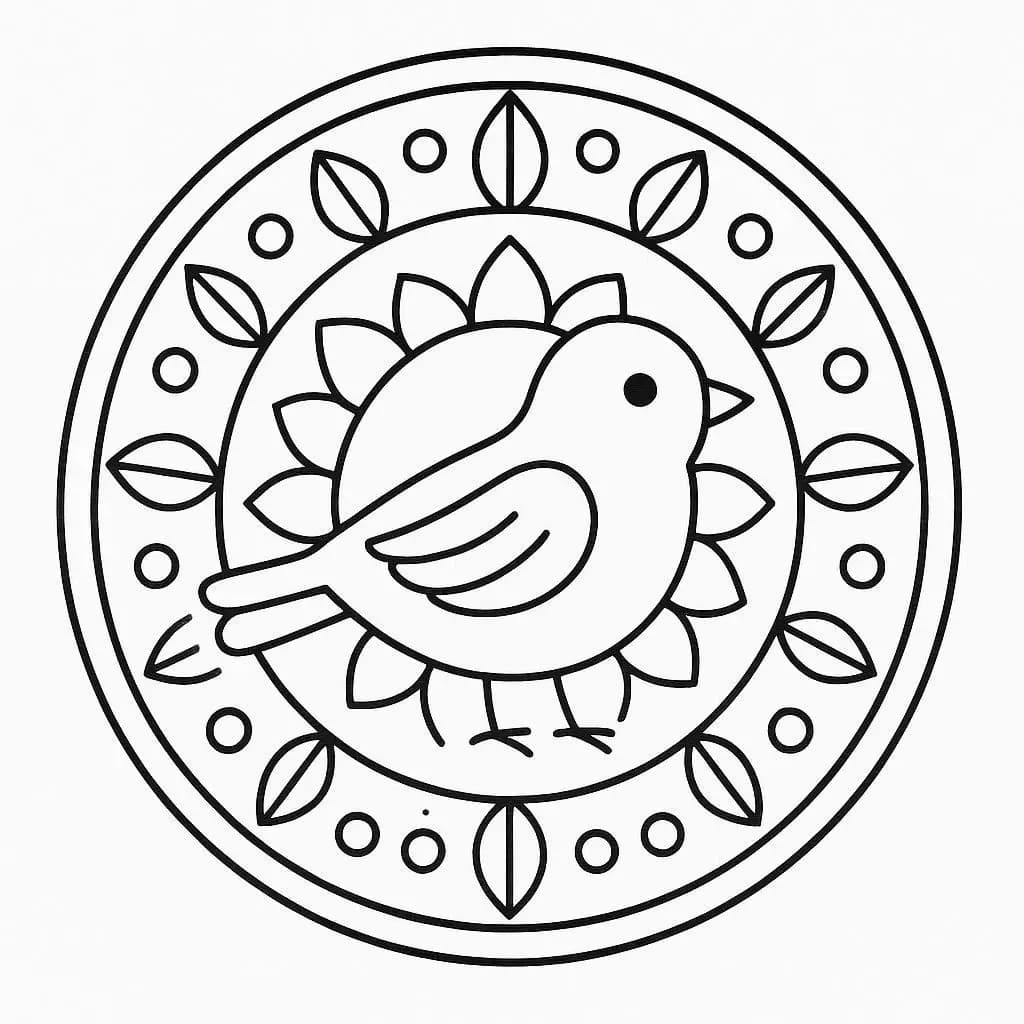 Desenho gratuito Pássaro Mandala #221980 da colecao Mandalas para imprimir
