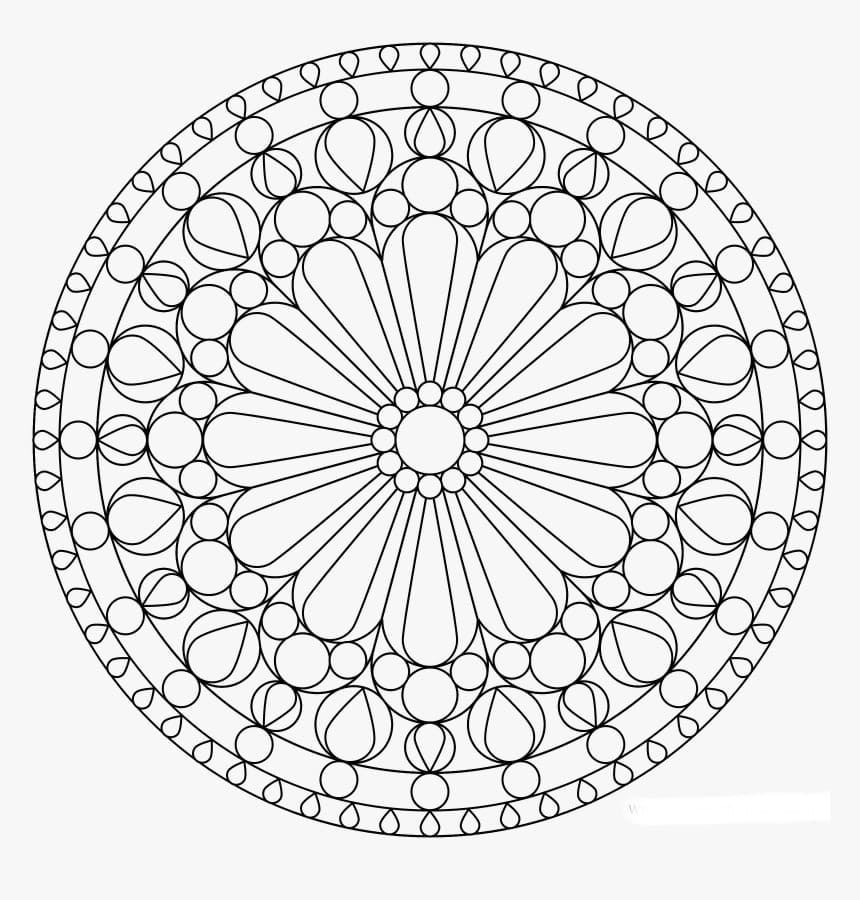 Desenho gratuito Rosácea #193003 da colecao Mandalas para imprimir