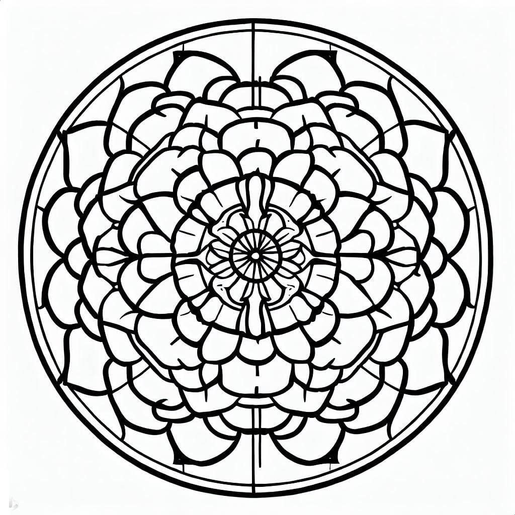 Desenho imprimível de Rosácea #193021 para colorir, pertence à coleção Mandalas