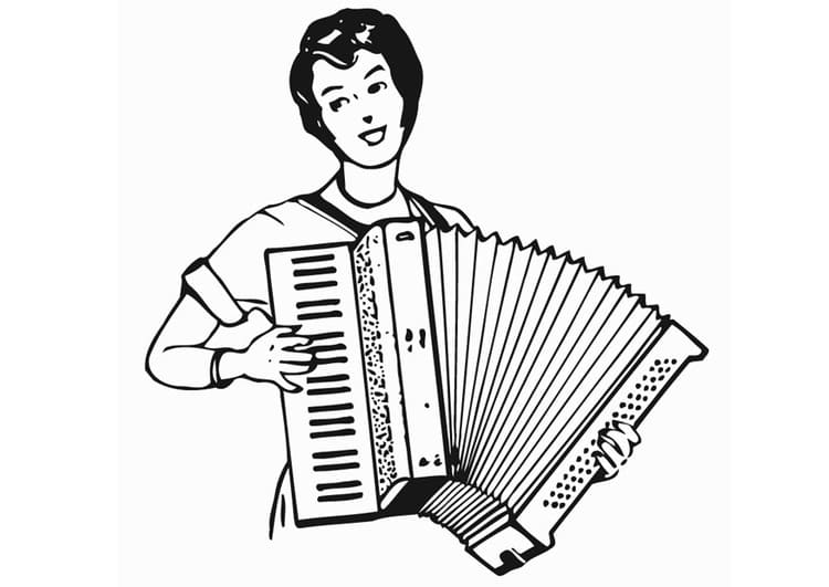 Desenho gratuito Acordeão #176869 da colecao Música para imprimir