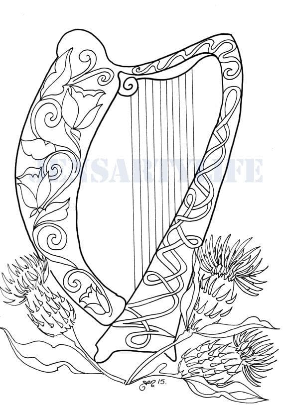 Desenho gratuito Harpa #176978 da colecao Música para imprimir