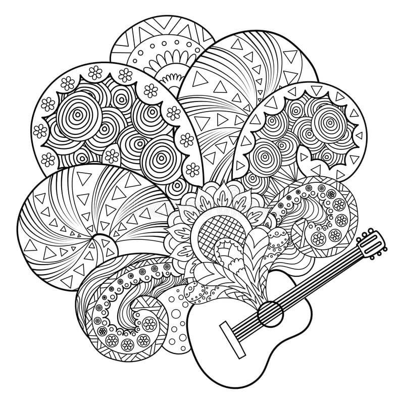 Desenho gratuito Violão #173112 da colecao Música para imprimir