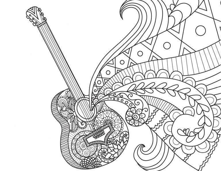 Desenho gratuito Violão #173184 da colecao Música para imprimir