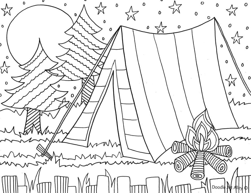 Desenho gratuito Acampamento #207401 da colecao Natureza e Estações para imprimir