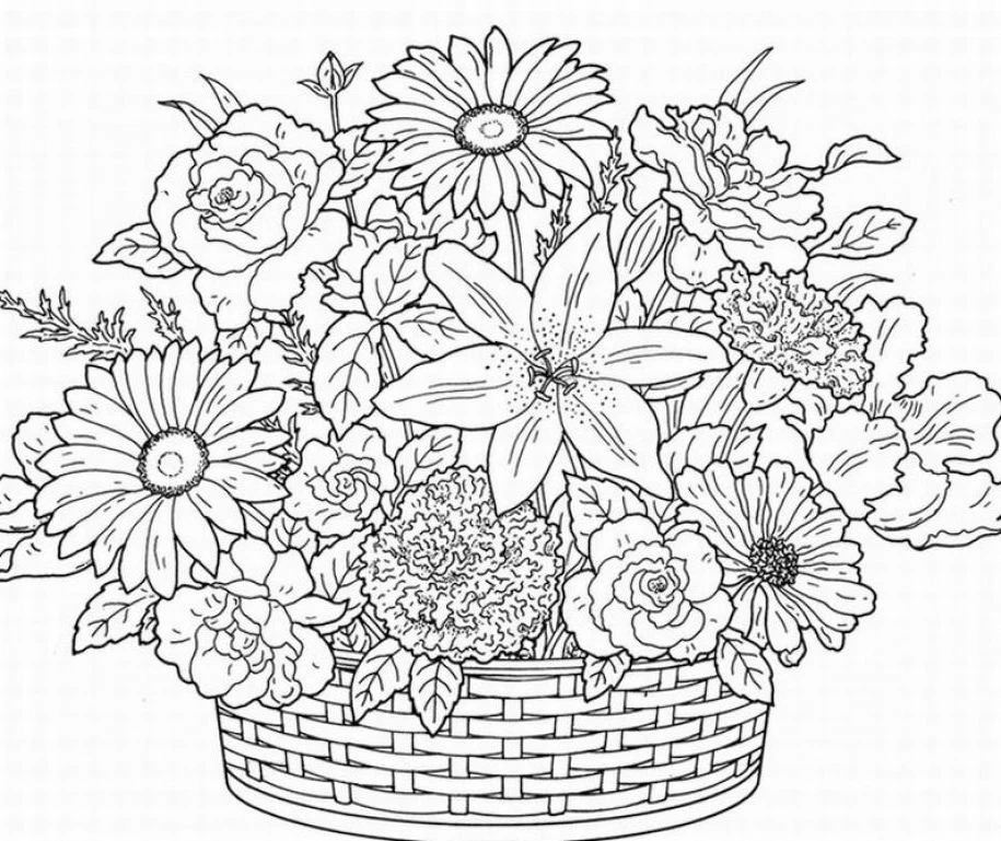 Desenho gratuito Buquê de Flores #161017 da colecao Natureza e Estações para imprimir