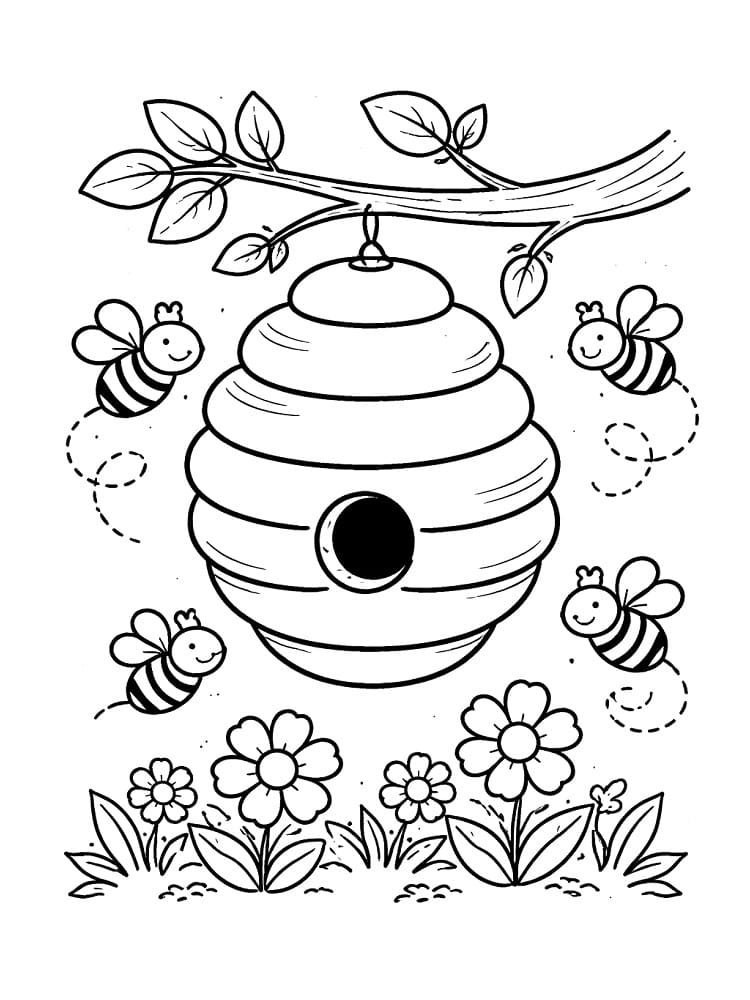 Desenho gratuito Colmeia #221605 da colecao Natureza e Estações para imprimir